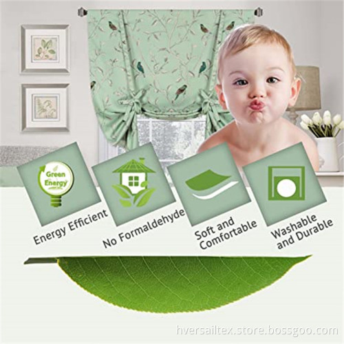 Home Textiles Kitchen Printed Blackout Small Window Curtains